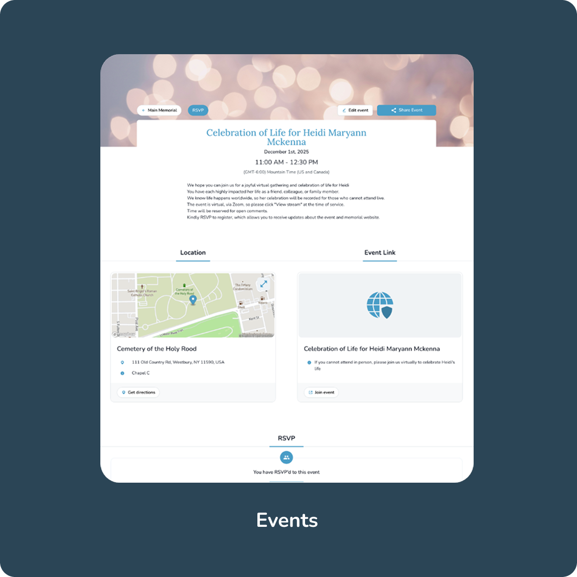 Keeper's Memorial Concierge Service